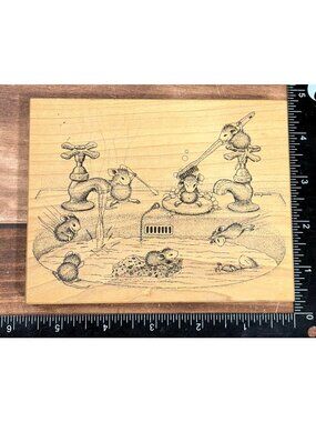 Stampa Rosa House Mouse Designs Pool Party #229 Wood Mounted Rubber Stamp 1998